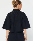 Spring Reset Eyelet Cropped Jacket-Black