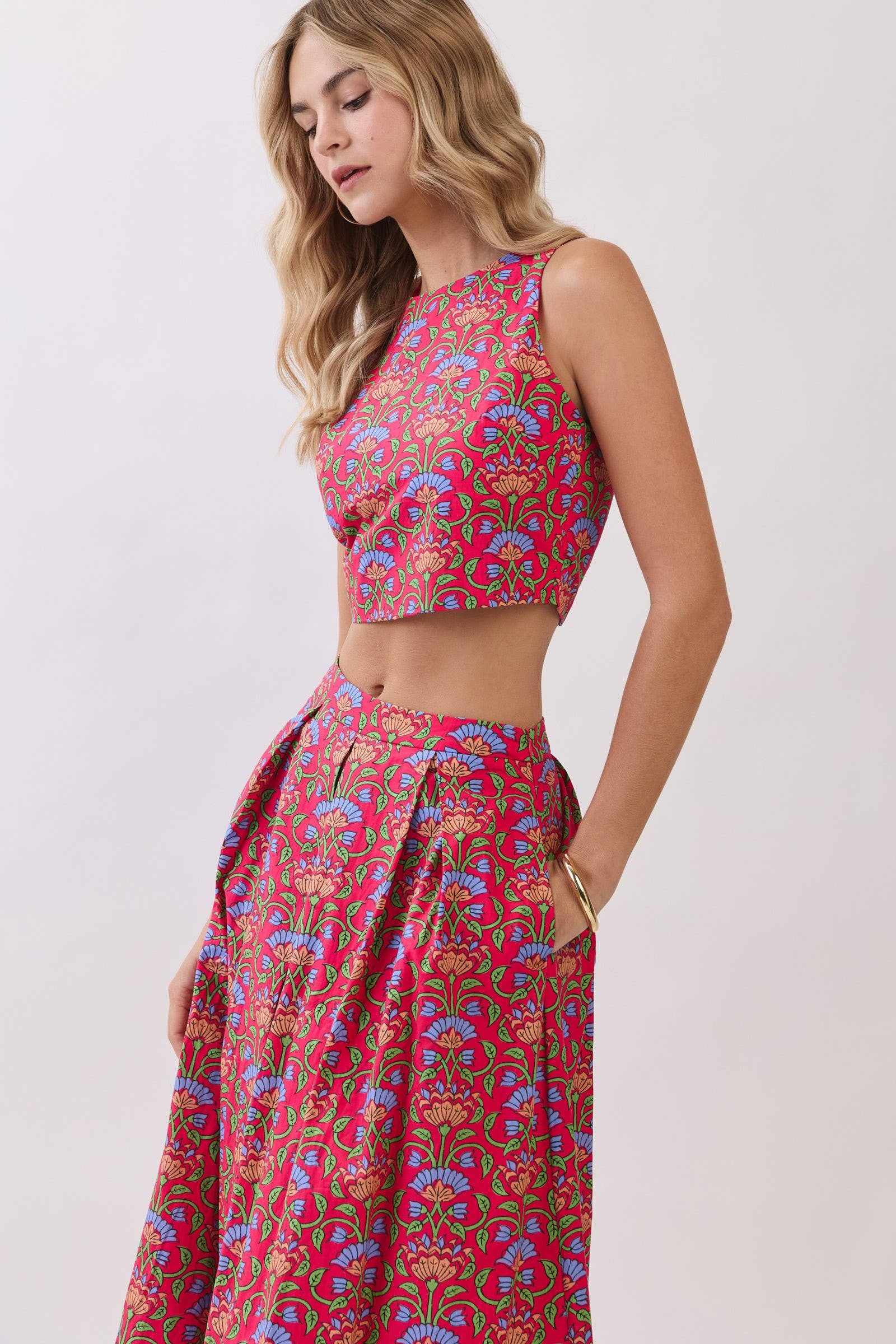 Gardenia Glow Midi Skirt