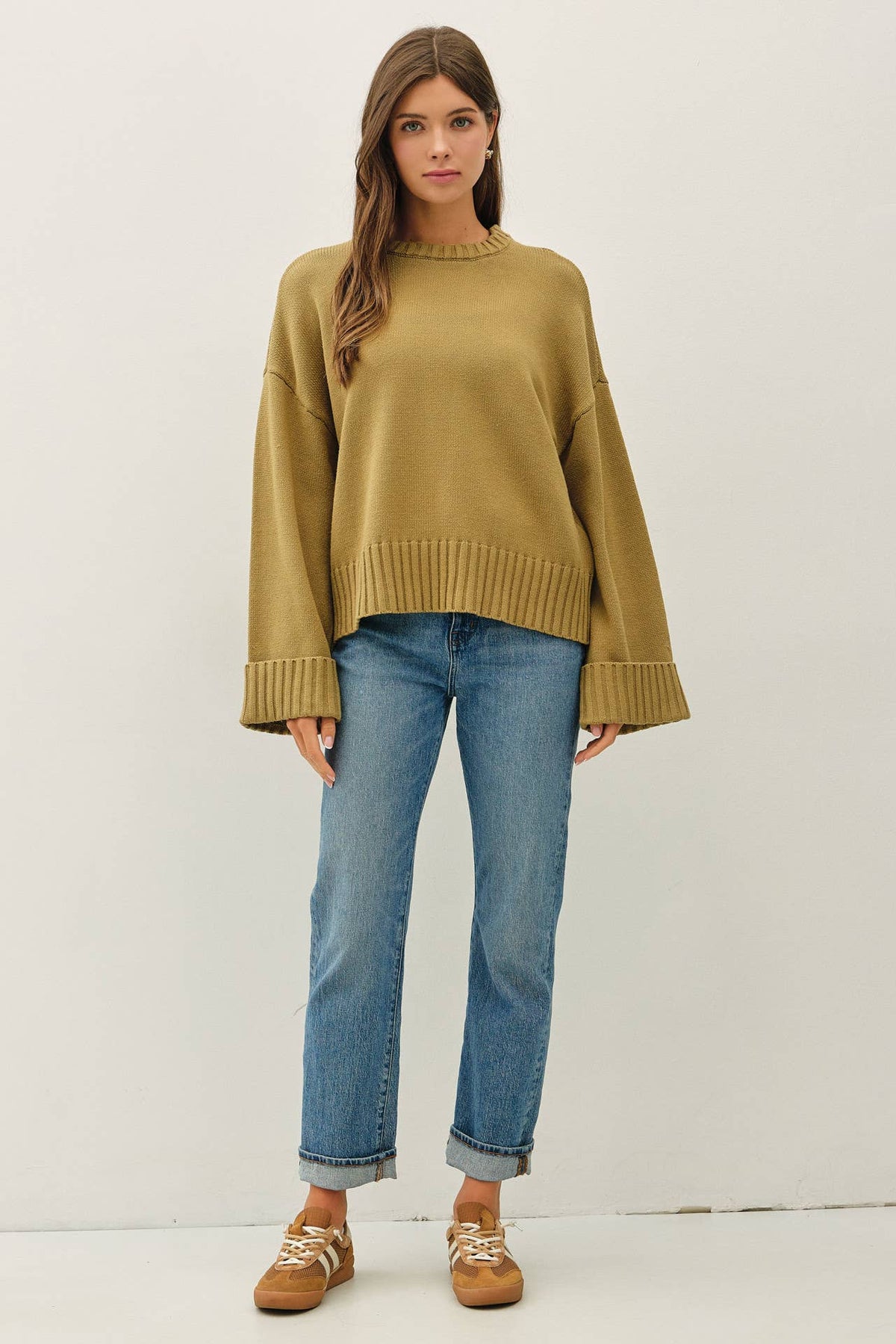 Unhurried Oversized Sweater-Lime Green