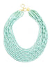 Glossy Beaded Pastel Necklace-Mint
