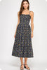 Sweet Nothings Floral Midi Dress-Black