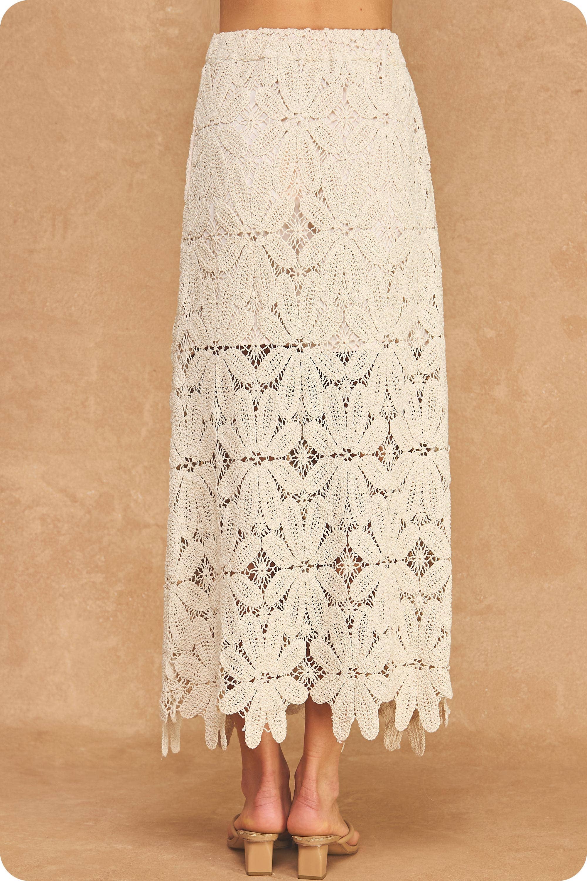Wisteria Crochet Midi Skirt