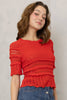 Crochet Crush Top-Scarlet Red