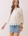 Baby's Breath Floral Eyelet Top