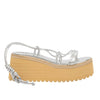 Misty Laceup Wedge- Silver