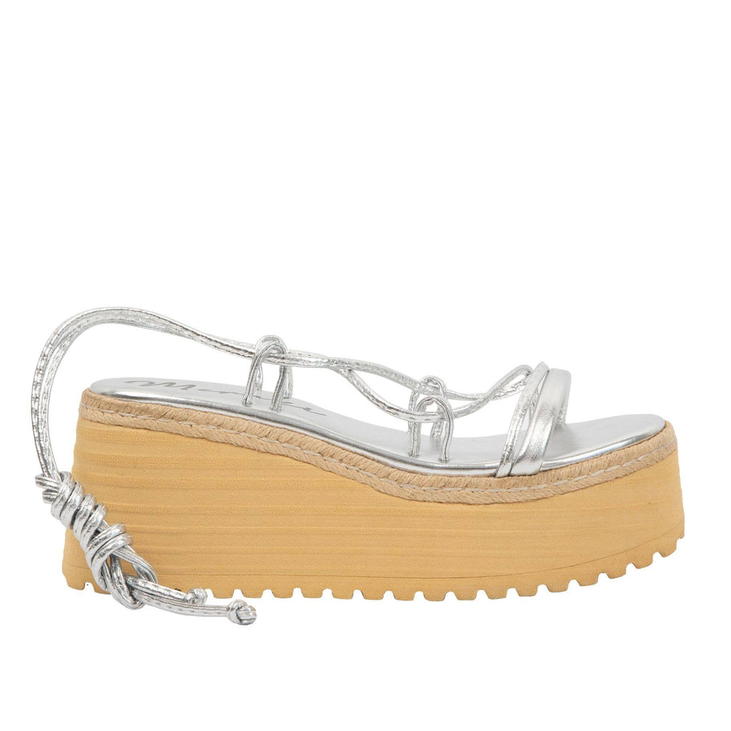 Misty Laceup Wedge- Silver