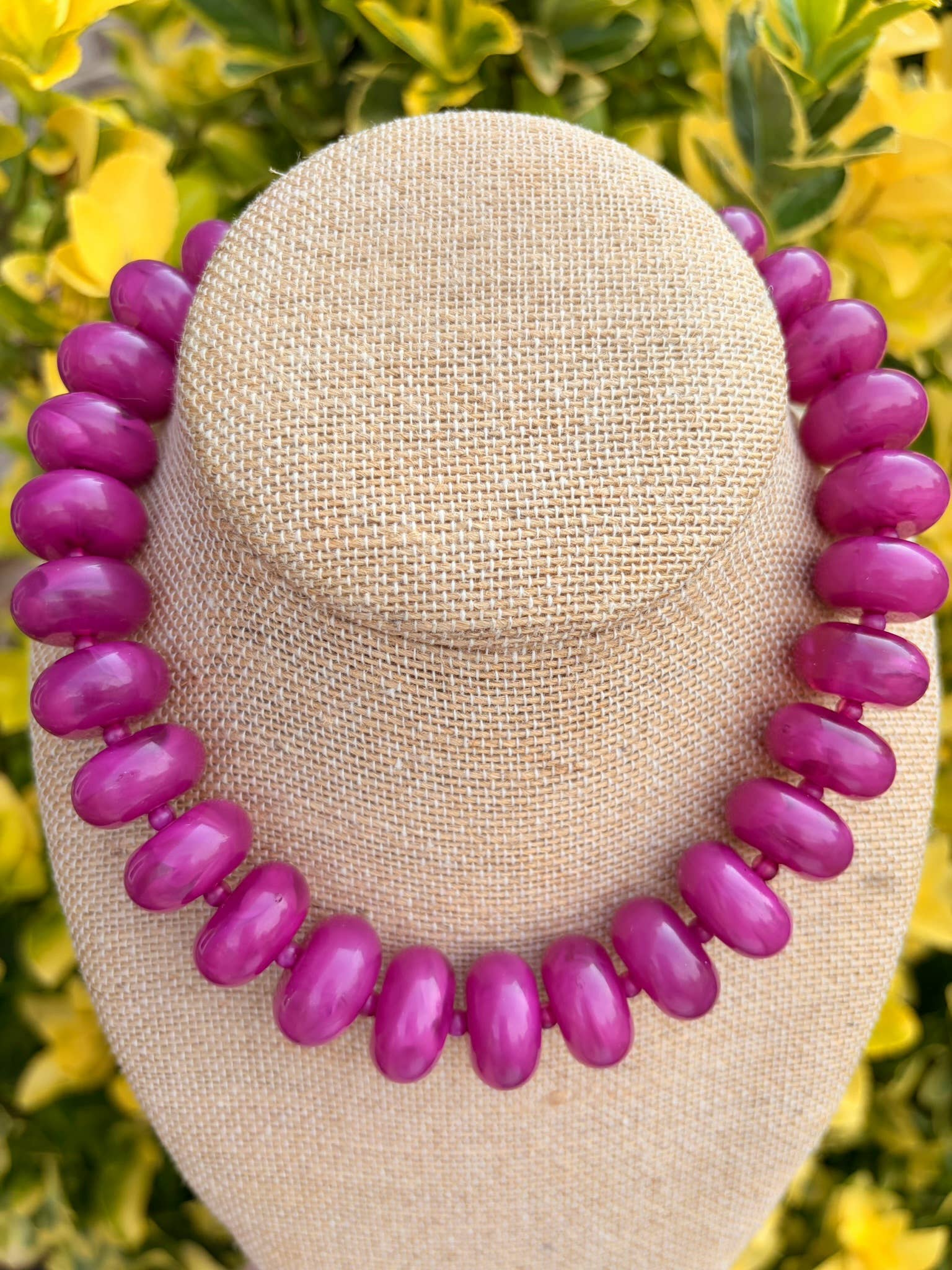 Rory Beaded Necklace-Plum