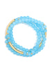 Glossy And Gold Beaded Wrap Bracelet-Bright Blue