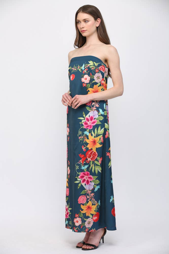 Summer Sorbet Strapless Maxi Dress