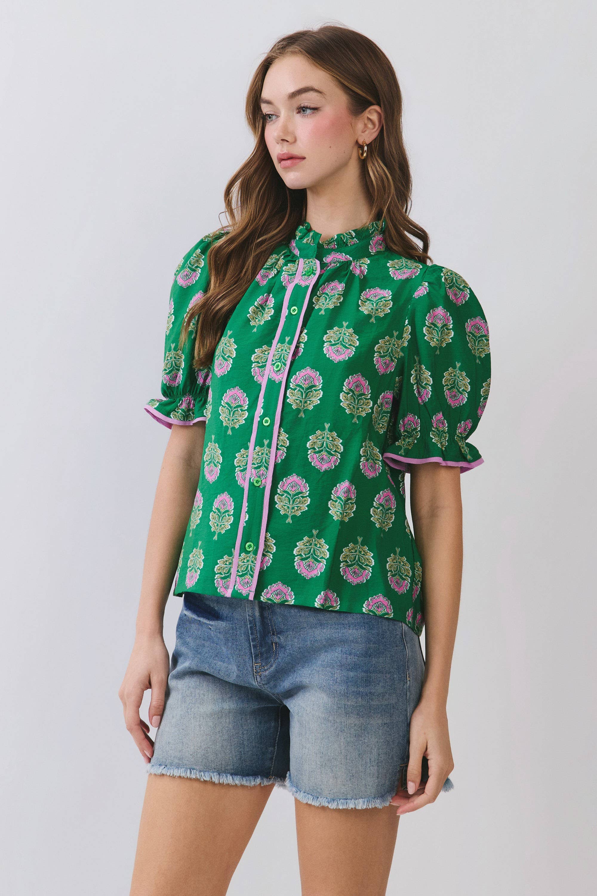 Floral Fancy Ruffle Top