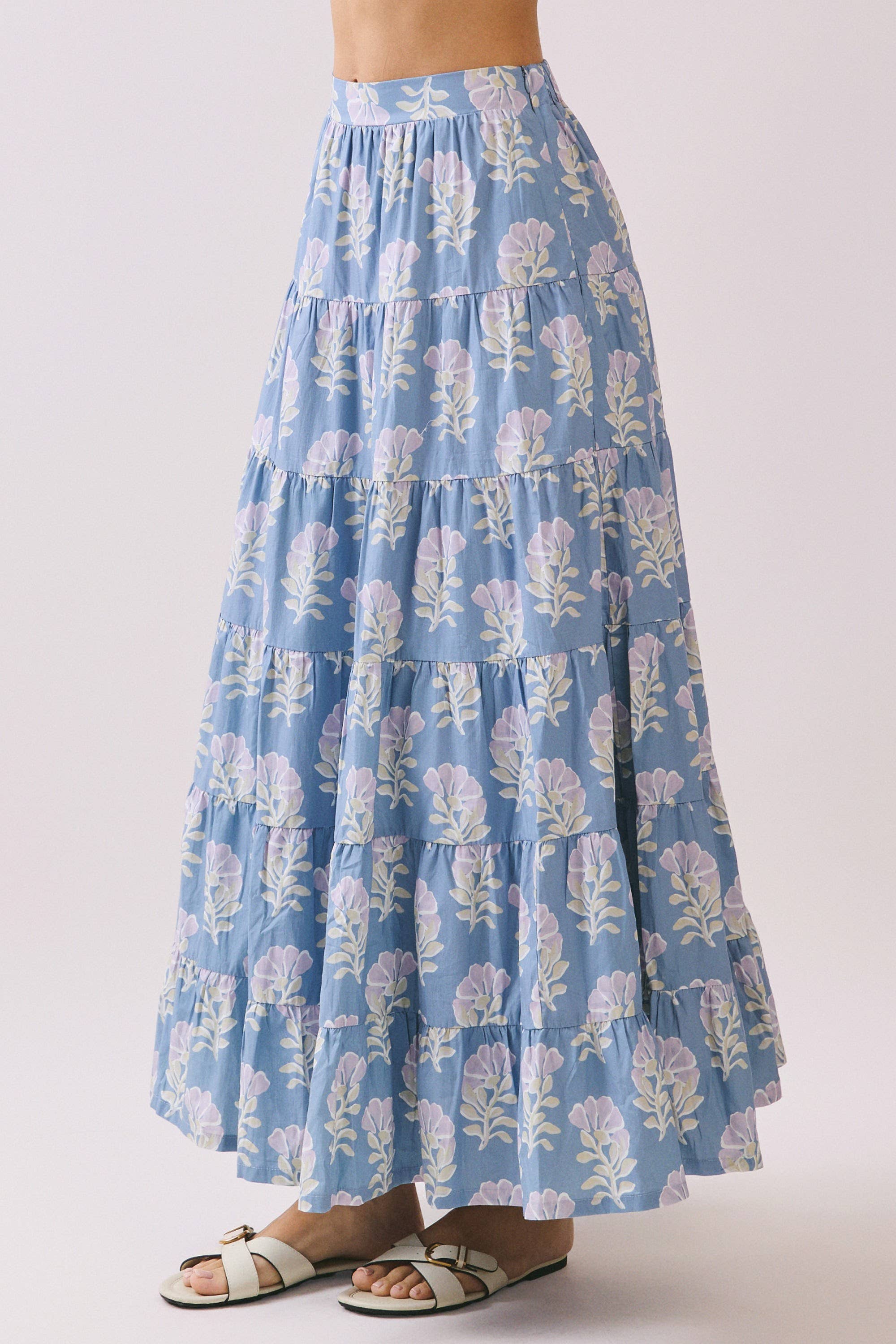 Coastal Wildflower Tiered Maxi Skirt