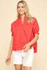 My Type Poplin Top-Red