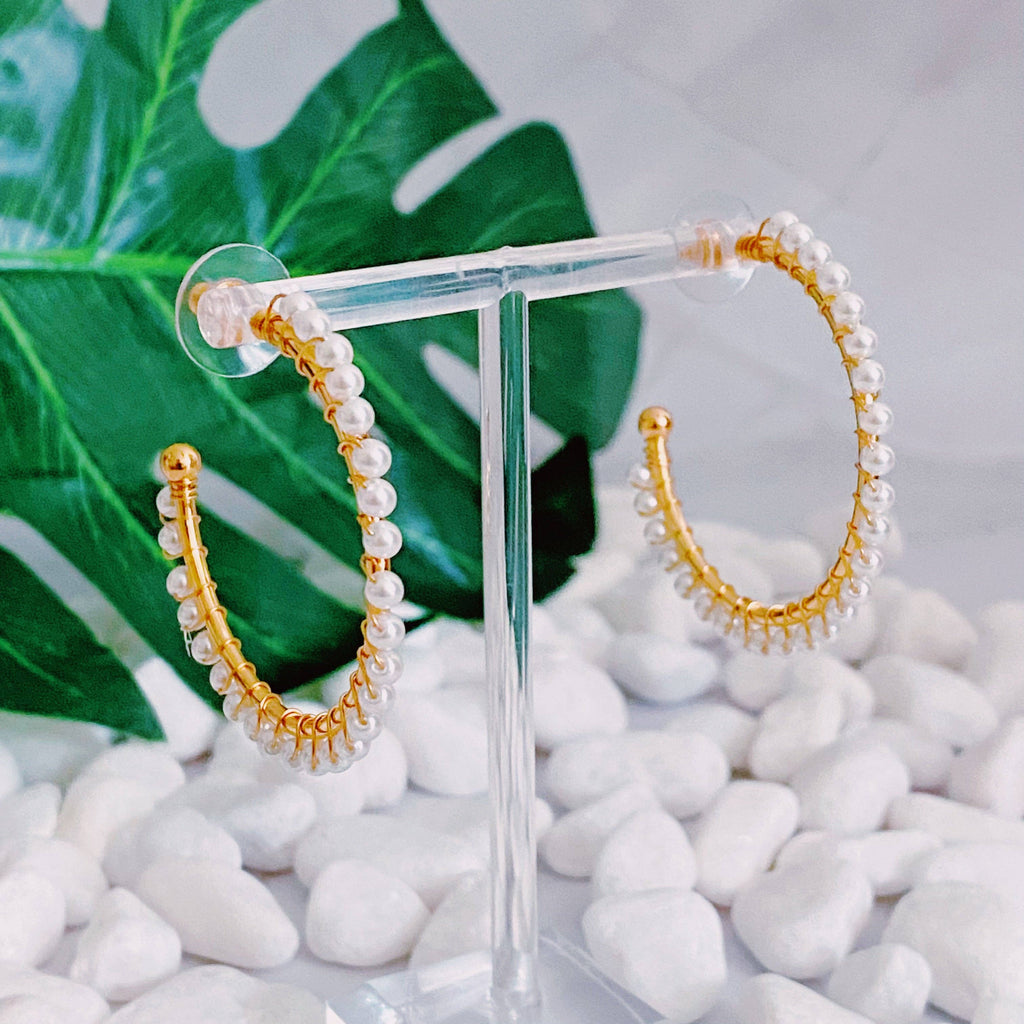 Precious Pearl Hoop Earrings