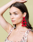 Cecilia Dangle Earrings-Red