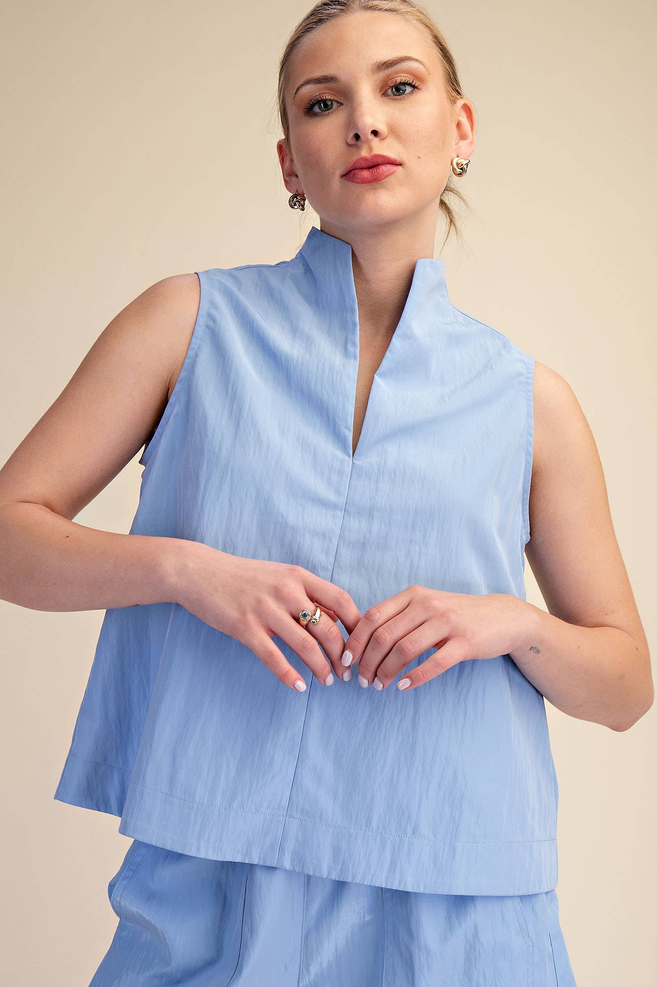 Avery Sleeveless Top-Blue