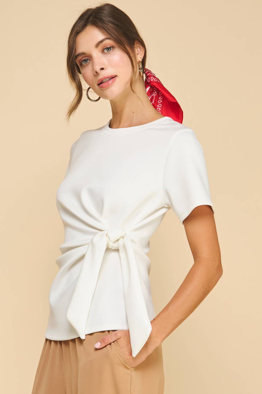 Easy On Me Knot Top-Off White
