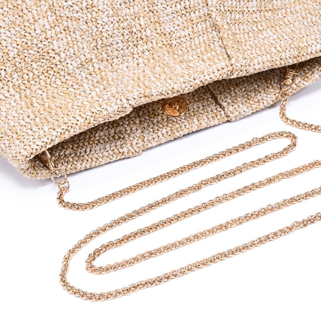 Breeze Woven Clutch-Coral