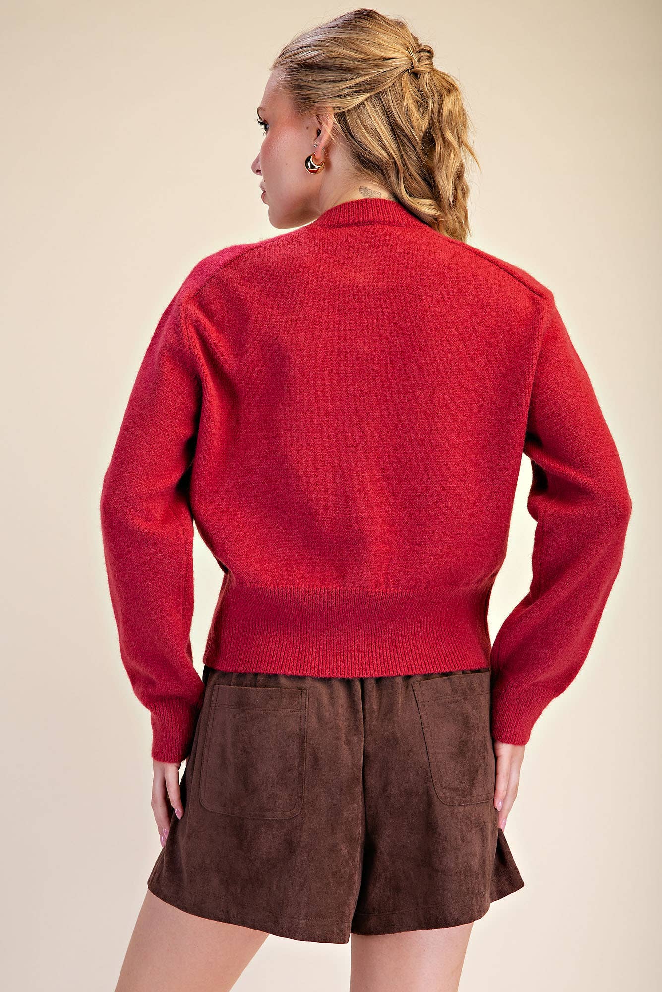 Fireside Cottage Cardigan-Cherry