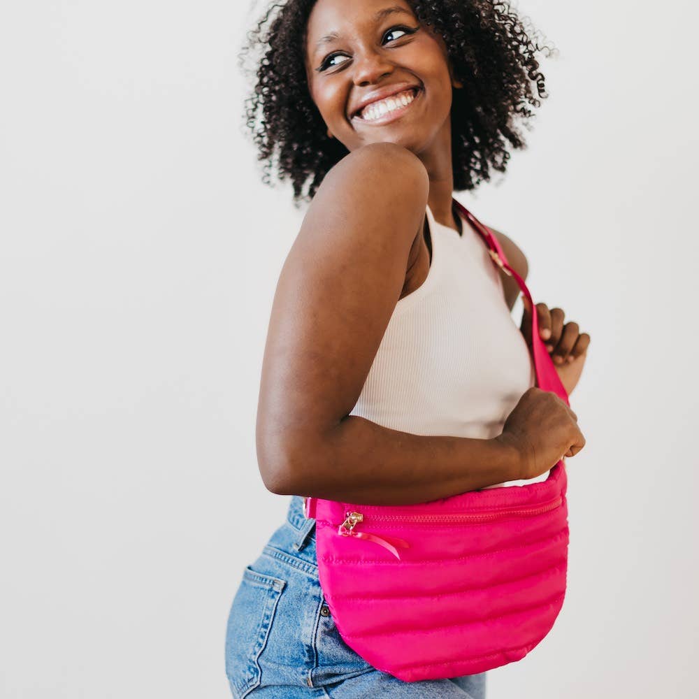 Jolie Puffer Belt Bag- Fuchsia