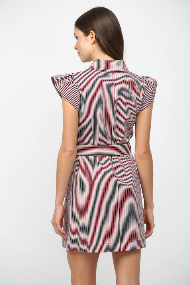 Vera Ruffle Button Down Mini Dress