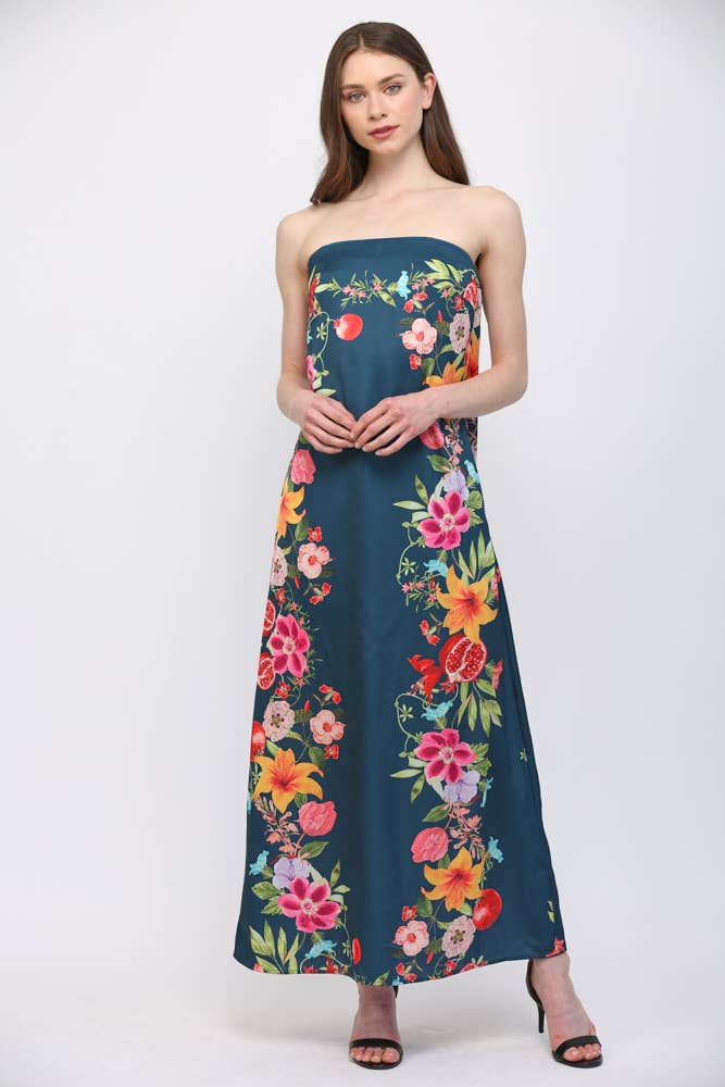 Summer Sorbet Strapless Maxi Dress