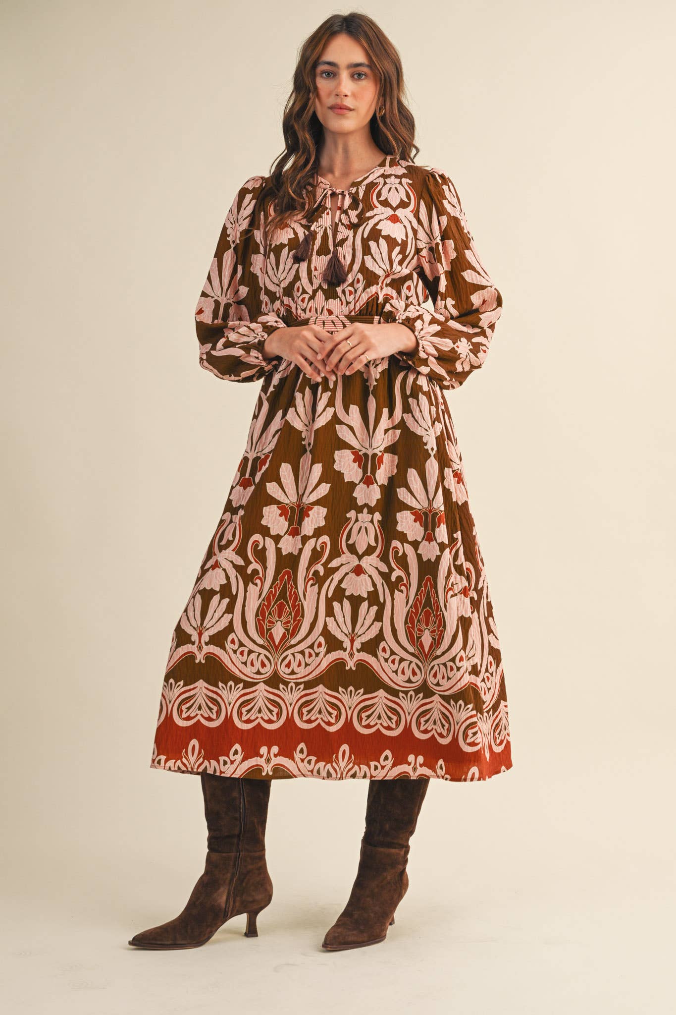 Forest Whimsy Floral Midi Dress