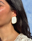 Veronique Statement Earrings-White