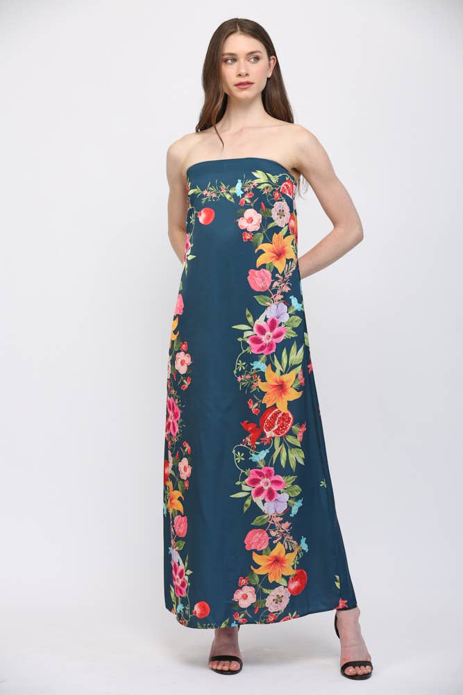 Summer Sorbet Strapless Maxi Dress