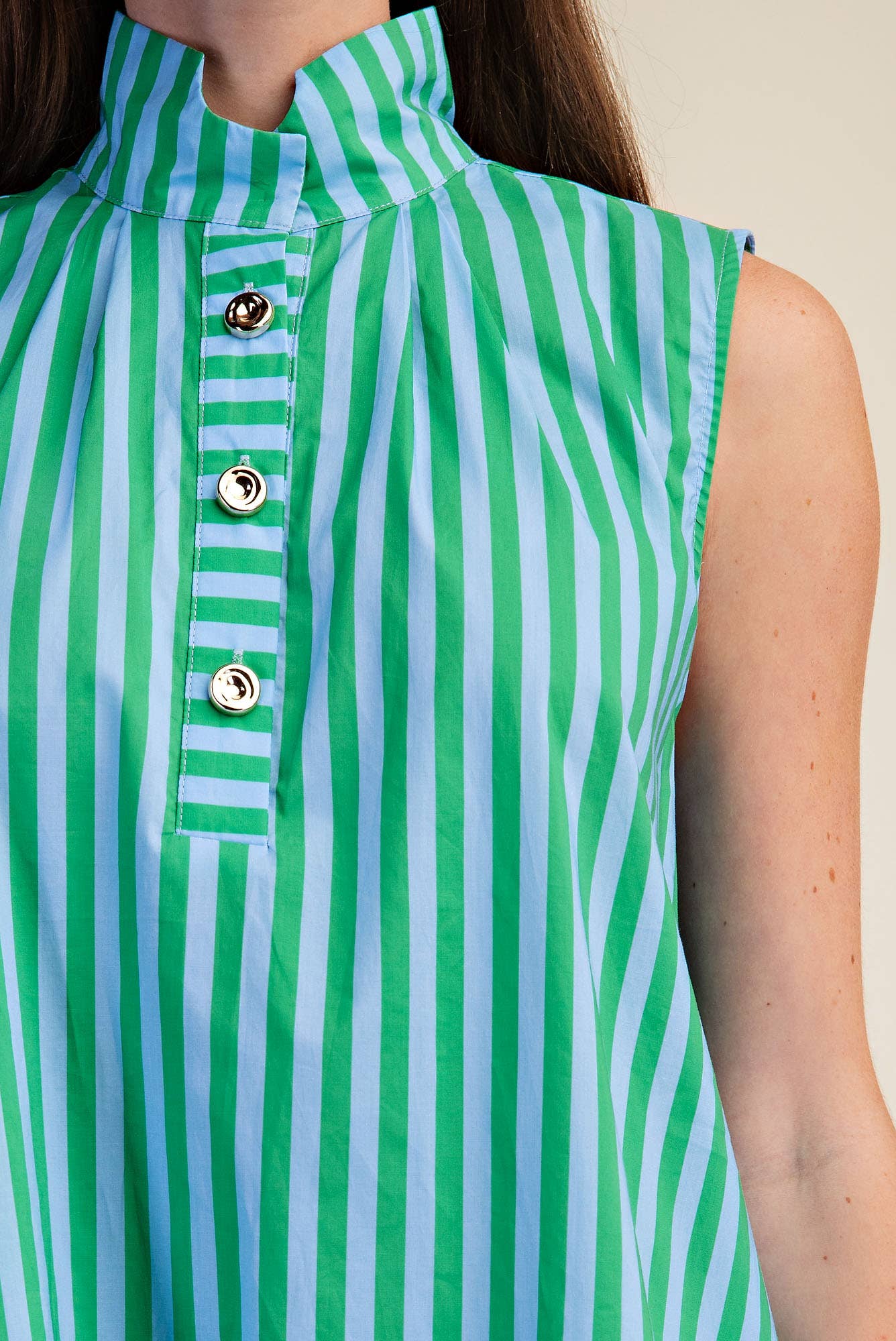 Nantucket Stripe Maxi Dress-Green