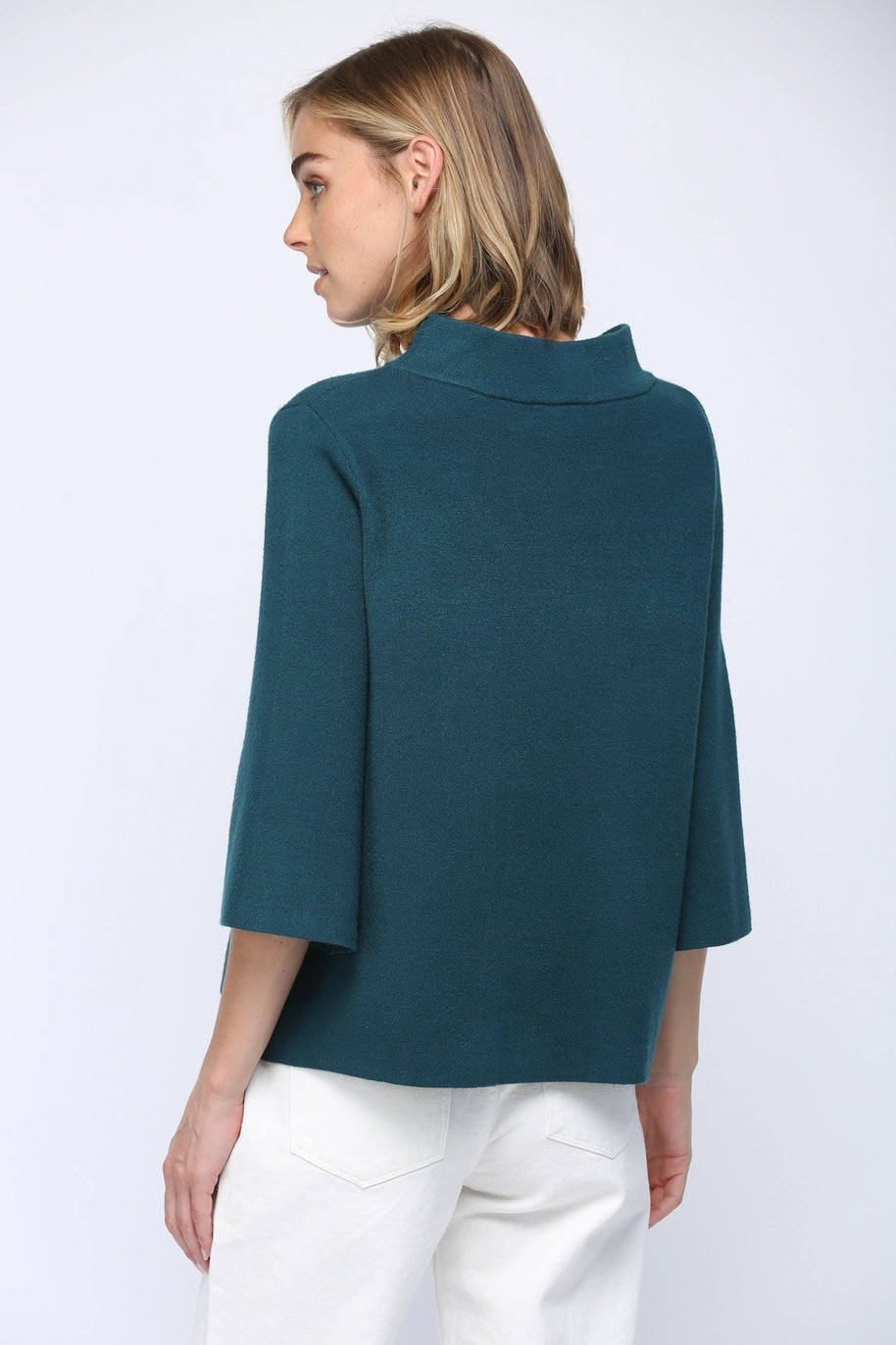 Sweet and Soft Pull Over Sweater-Teal Green