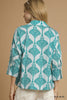 In the Palms Top-Teal Blue