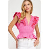 Bohemian Beauty Linen Top- Pink