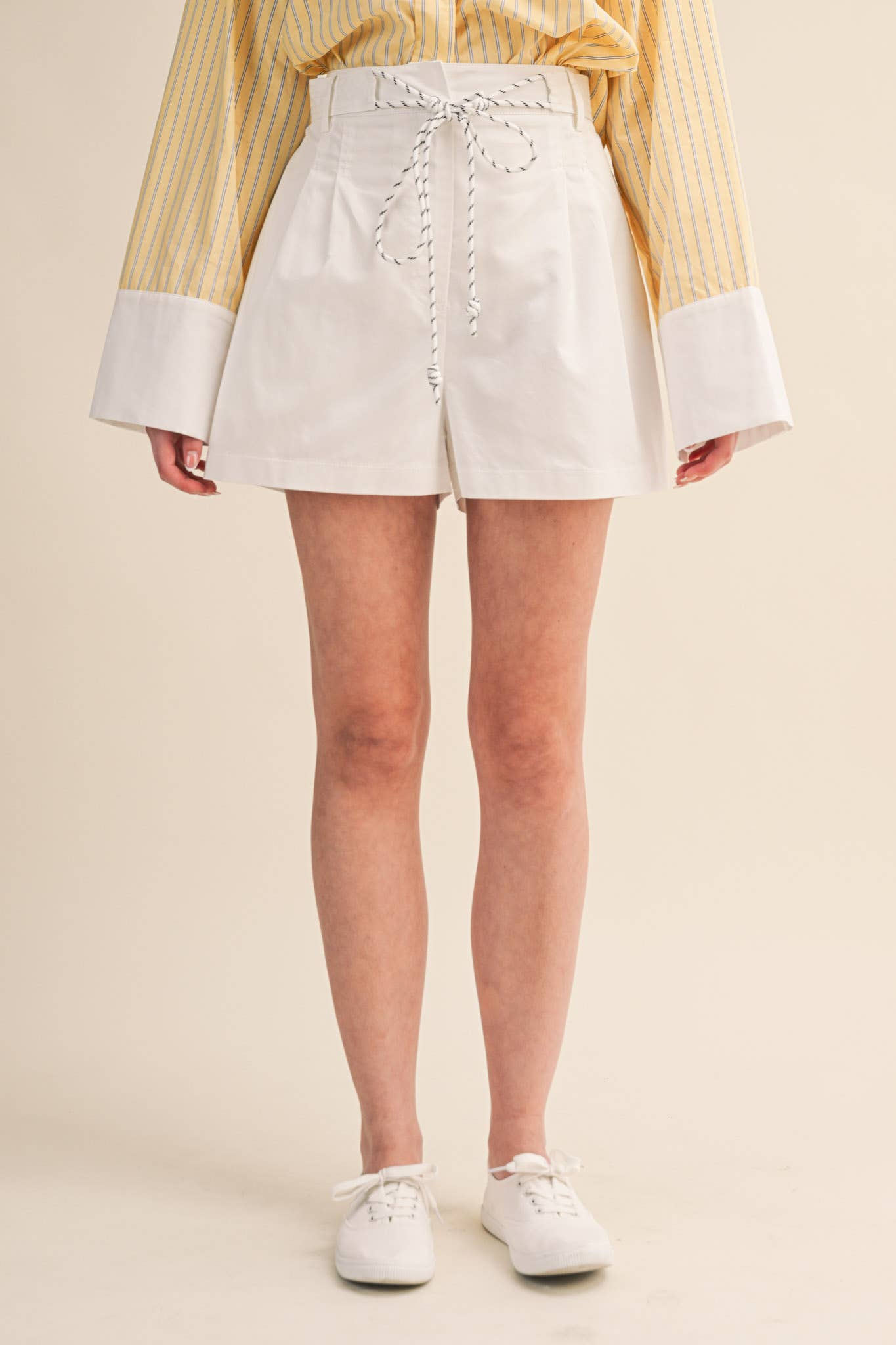 Ahoy Rope Belt Short-White