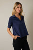 Office Chic Polo Top-Navy