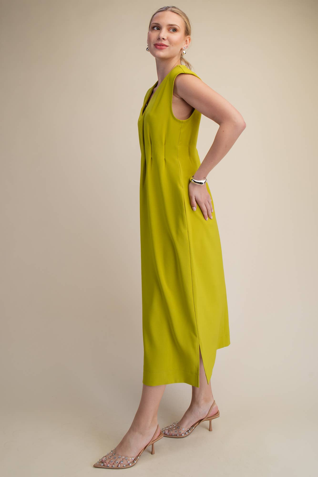 PREORDER: The Paris Edition Midi Dress-Lime