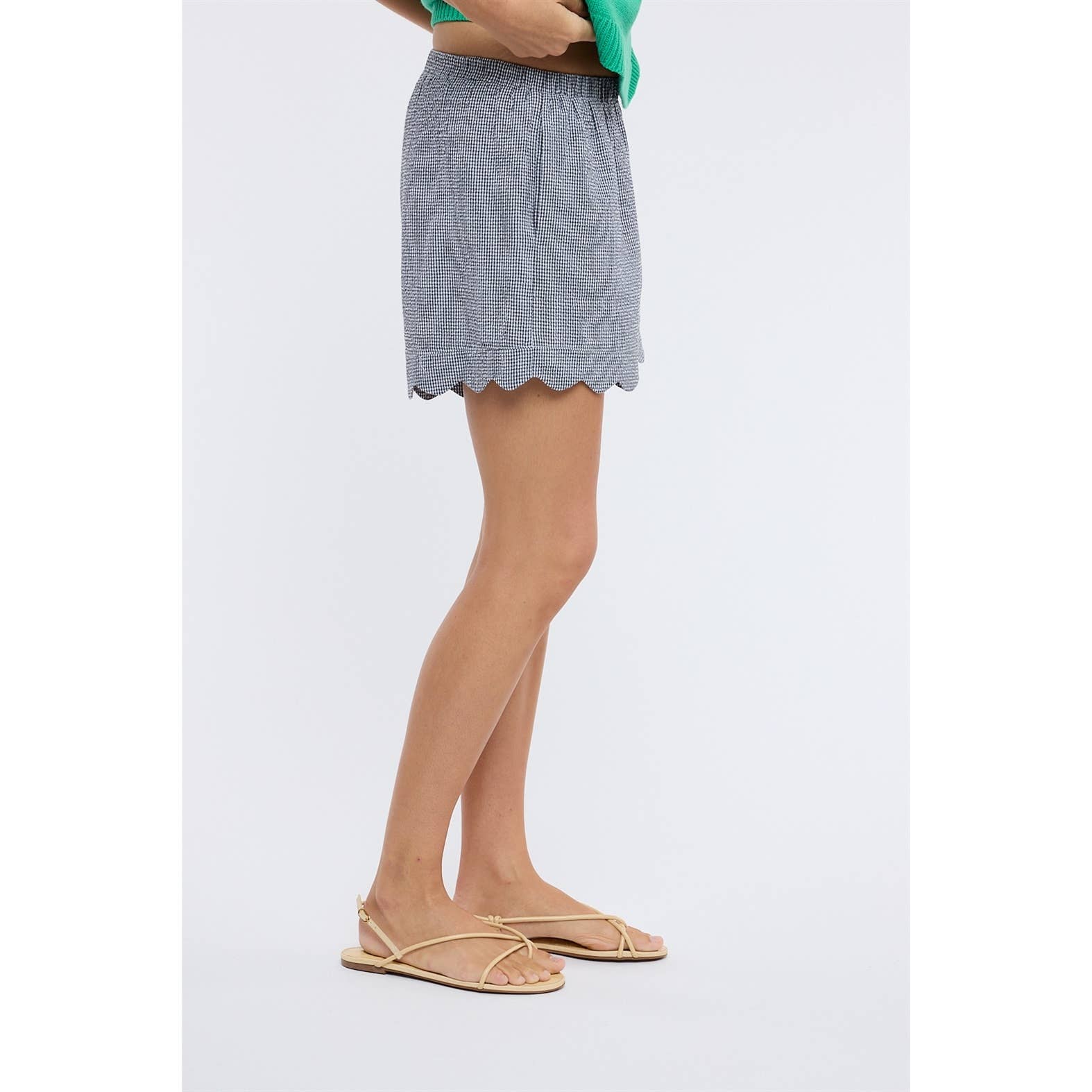 Gingham Scalloped Shorts