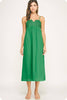 Bring the Chic Linen Midi Dress-Emerald