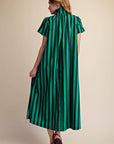 The Iconic Stripe Midi Dress-Navy
