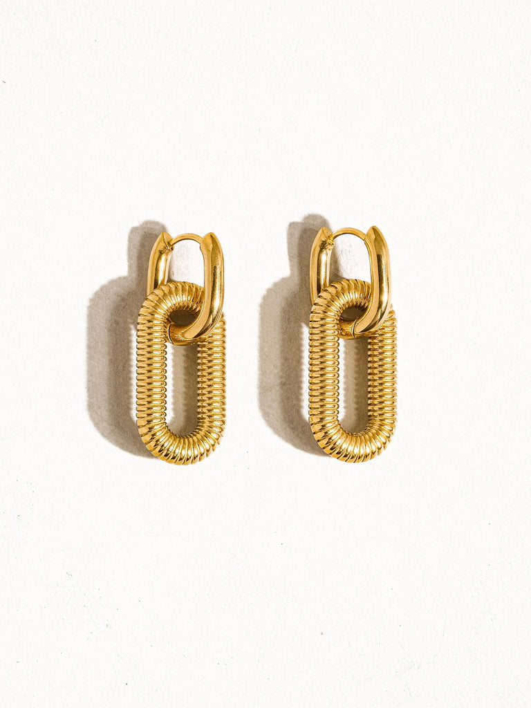 Chain Hoop Earring- Yellow Gold