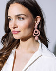 Raffia Double Hoop Drop Earrings
