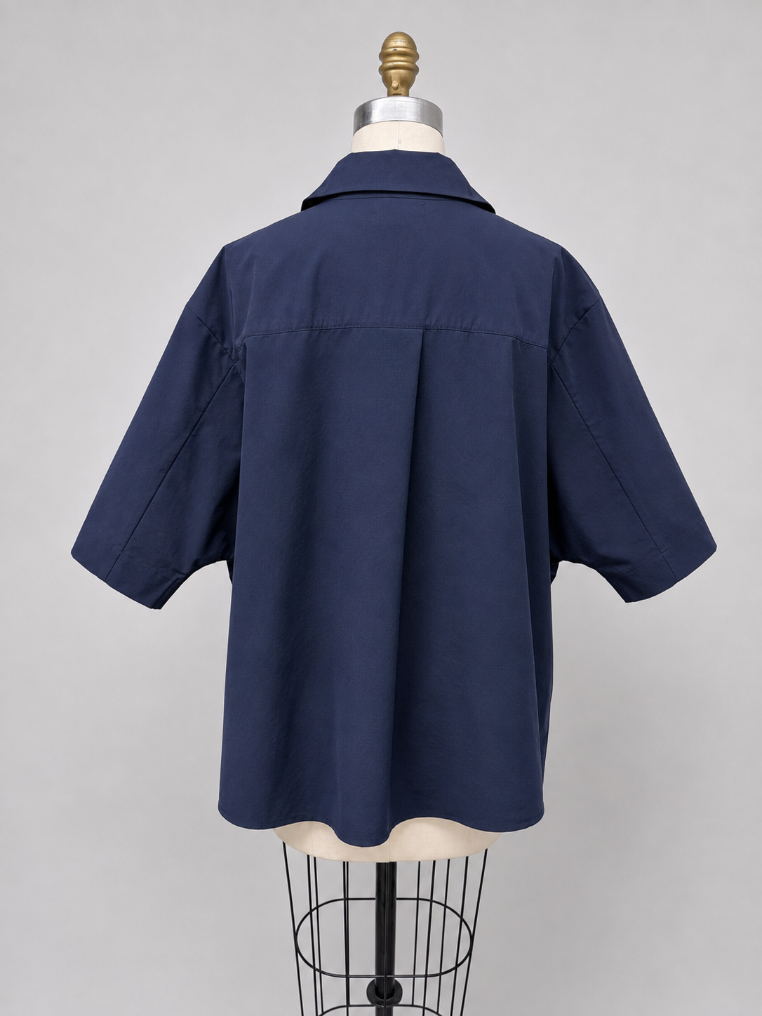 Kaia Oversized Button Down Top-Navy