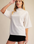 Old Mill Mock Neck Top-Ivory