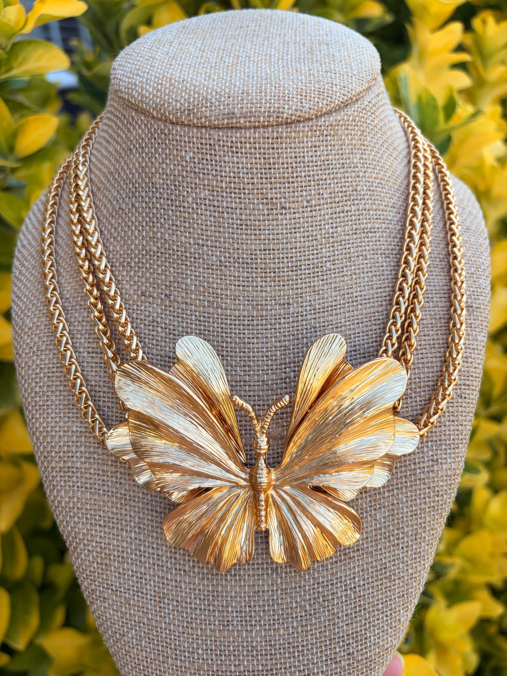 Golden Butterfly Layered Necklace