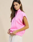 Sunny Side Zip Knit Top-Pink