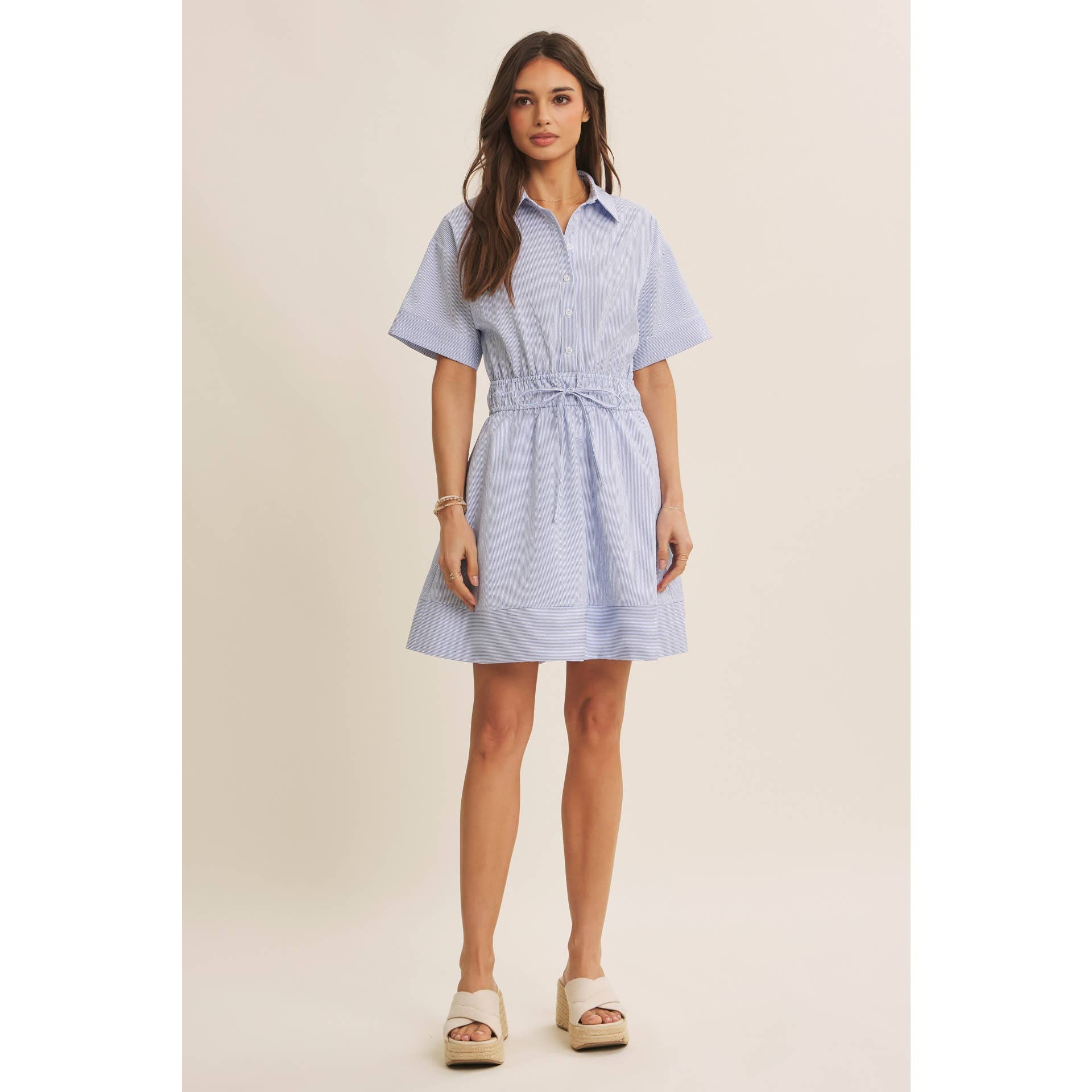 Crisp Summer Button Down Mini Dress