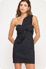 Grand Entrance Bow Mini Dress-Black