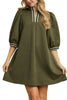 Out and About Jacquard Dress-Olive