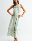Desert Breeze Lace Maxi Dress-Sage