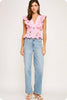 Flower Bouquet Embroidery Top
