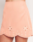 Cancun Bound Eyelet Mini Skirt
